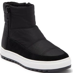Blondo Nordstrom Samarie Quilted Boots Suede Nylon Booties Black Size 8 NEW